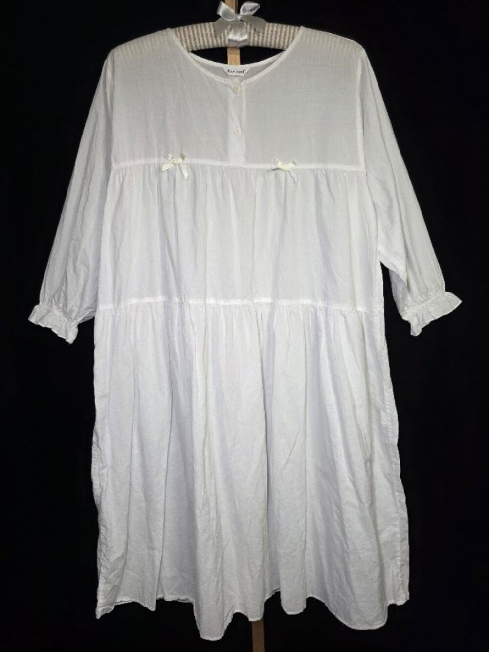 Eve Land Cotton Tiered Cottagecore Loungewear Dress S